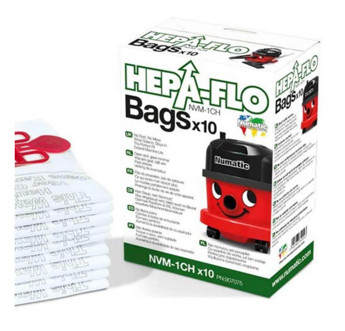 Nacecare Henry And Hetty Vacuum Bags Numatic Hepa-Flo Nvm-1Ch (10 Pack)